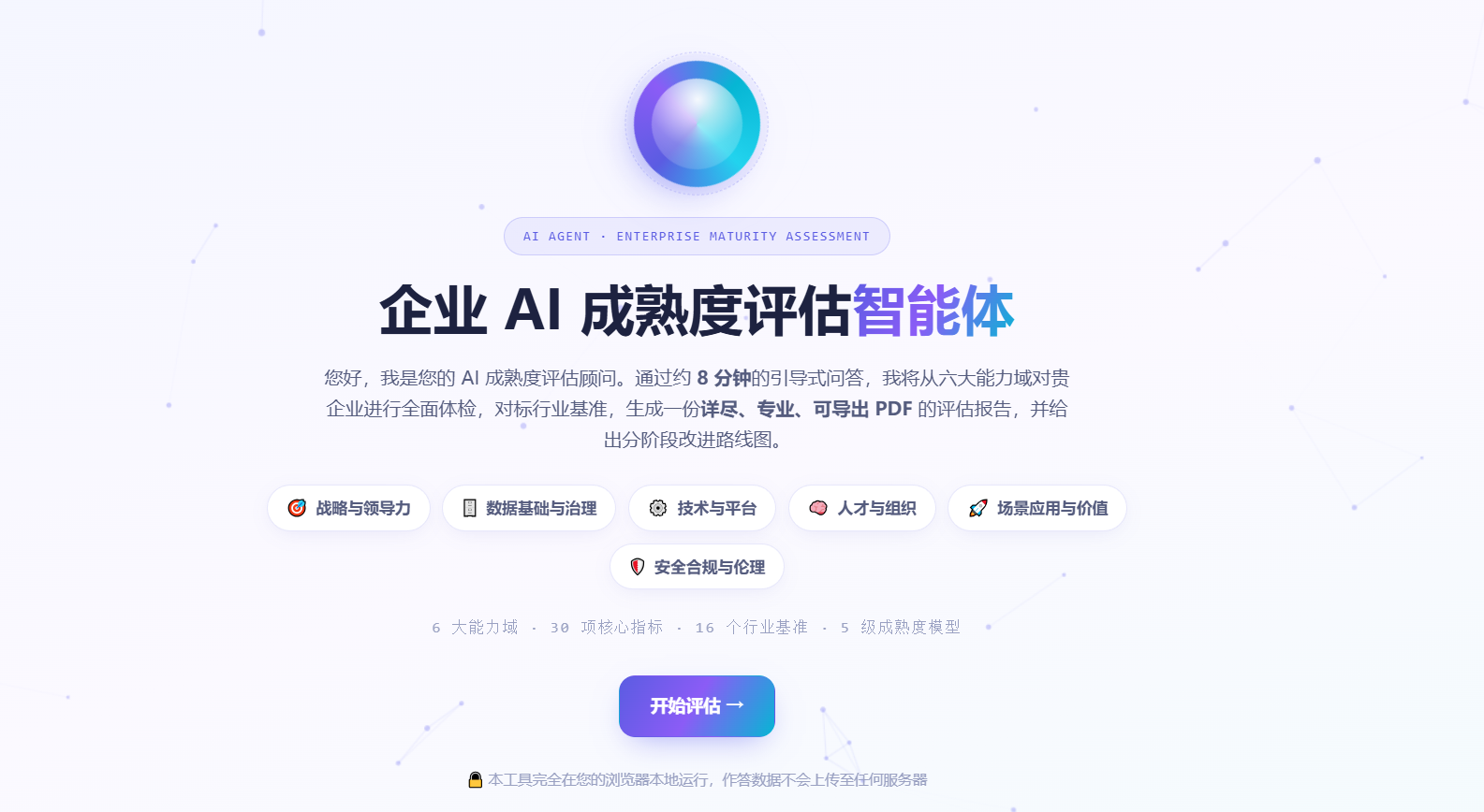 企业 AI 成熟度评估智能体界面