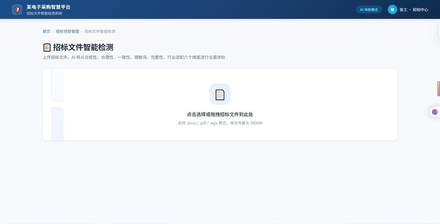 招标文件智能检测系统界面