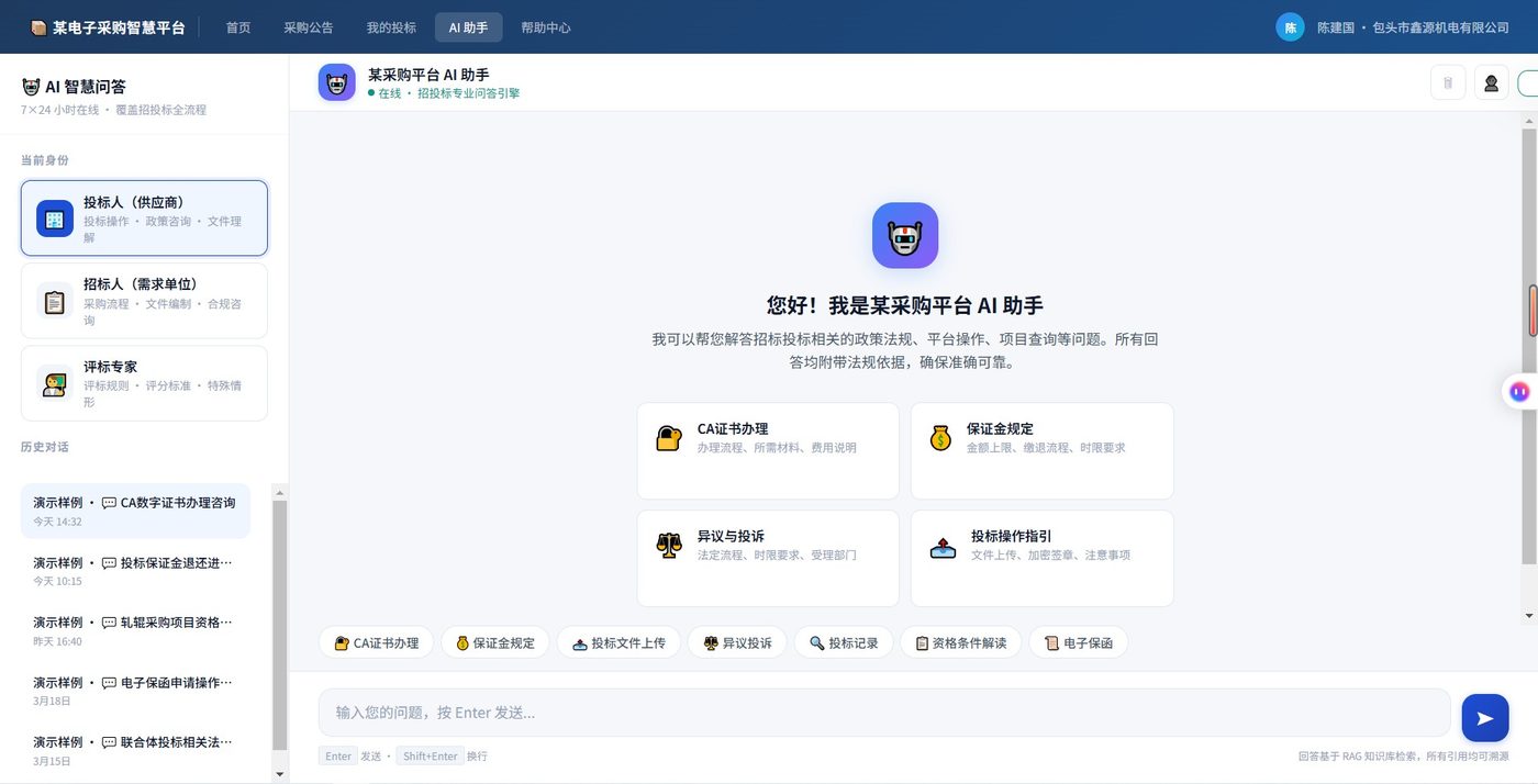 招投标智慧问答系统界面